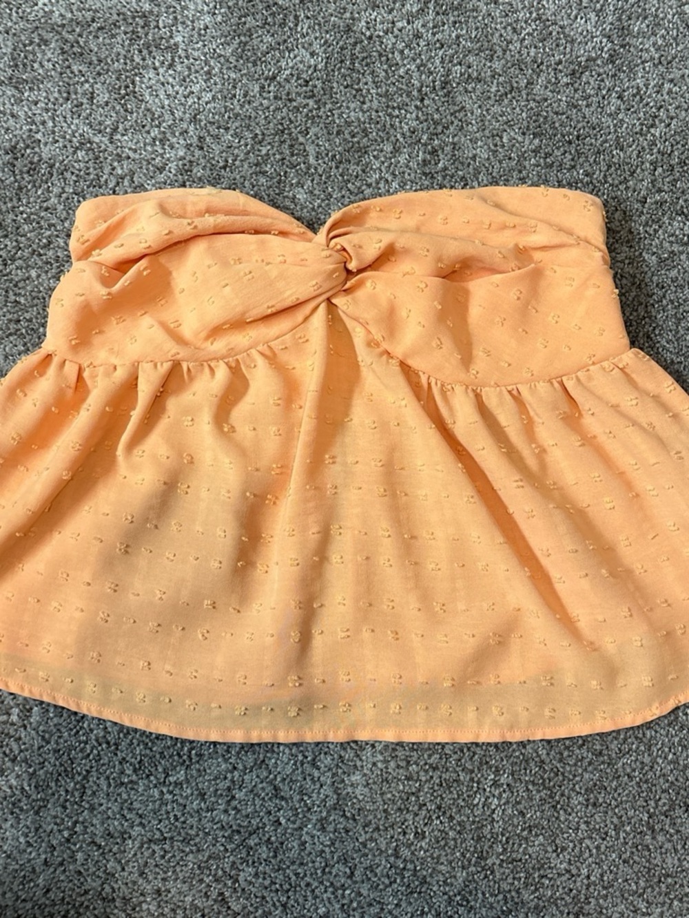 Forever 21 Peach Strapless Twist-Front Crop Top